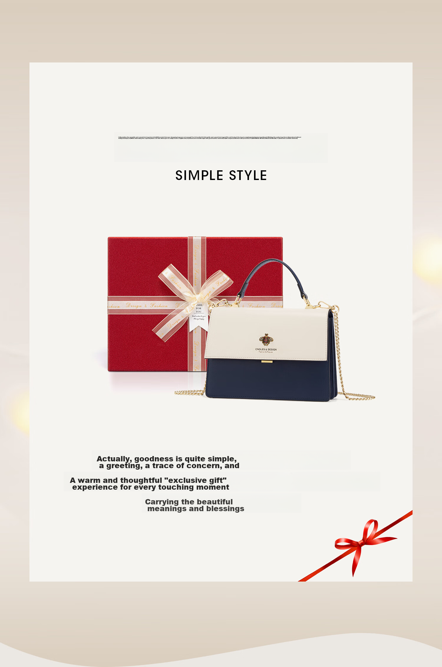 Cnoles Women's Handbag, Luxury Small Crossbody Tote Bag, High-End Practical Gift for Girlfriend on Valentine's Day 4