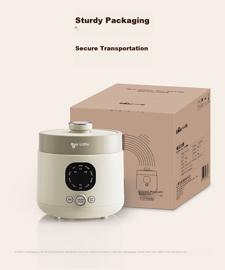 Bear Electric Pressure Cooker Multi-Functional Rice Cooker High-Pressure Pot [Stew, Steam, Boil All-in-One] Fully Automatic YLB-C20N5 2L 26