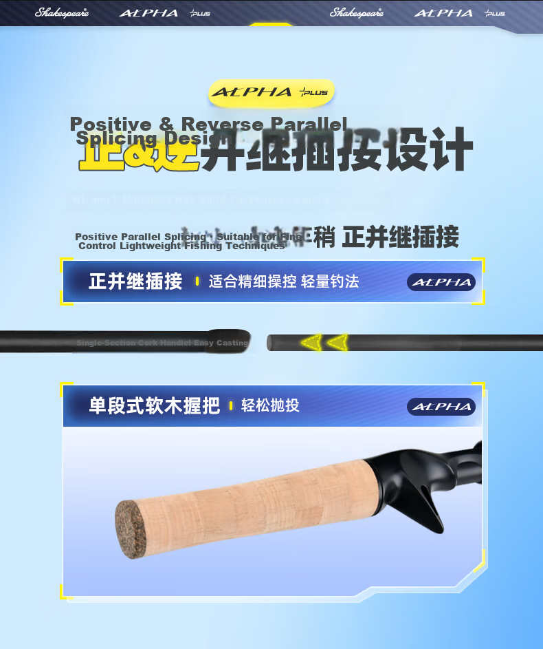 Shakespeare Straight Handle Lure Rod Single Rod FUJI Guides Long Cast Carbon Lure Fishing Rod 2.29m Straight Handle ML Versatile Rod 13
