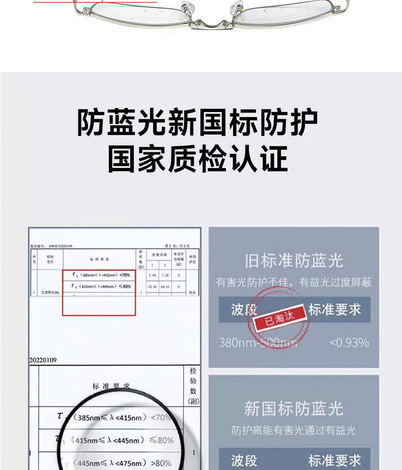 Boshide Reading Glasses, Foldable Reading Glasses, Progressive Multi-Focal Anti-Blue Light, Foldable Full-Frame [Silver] 100 Degrees 5