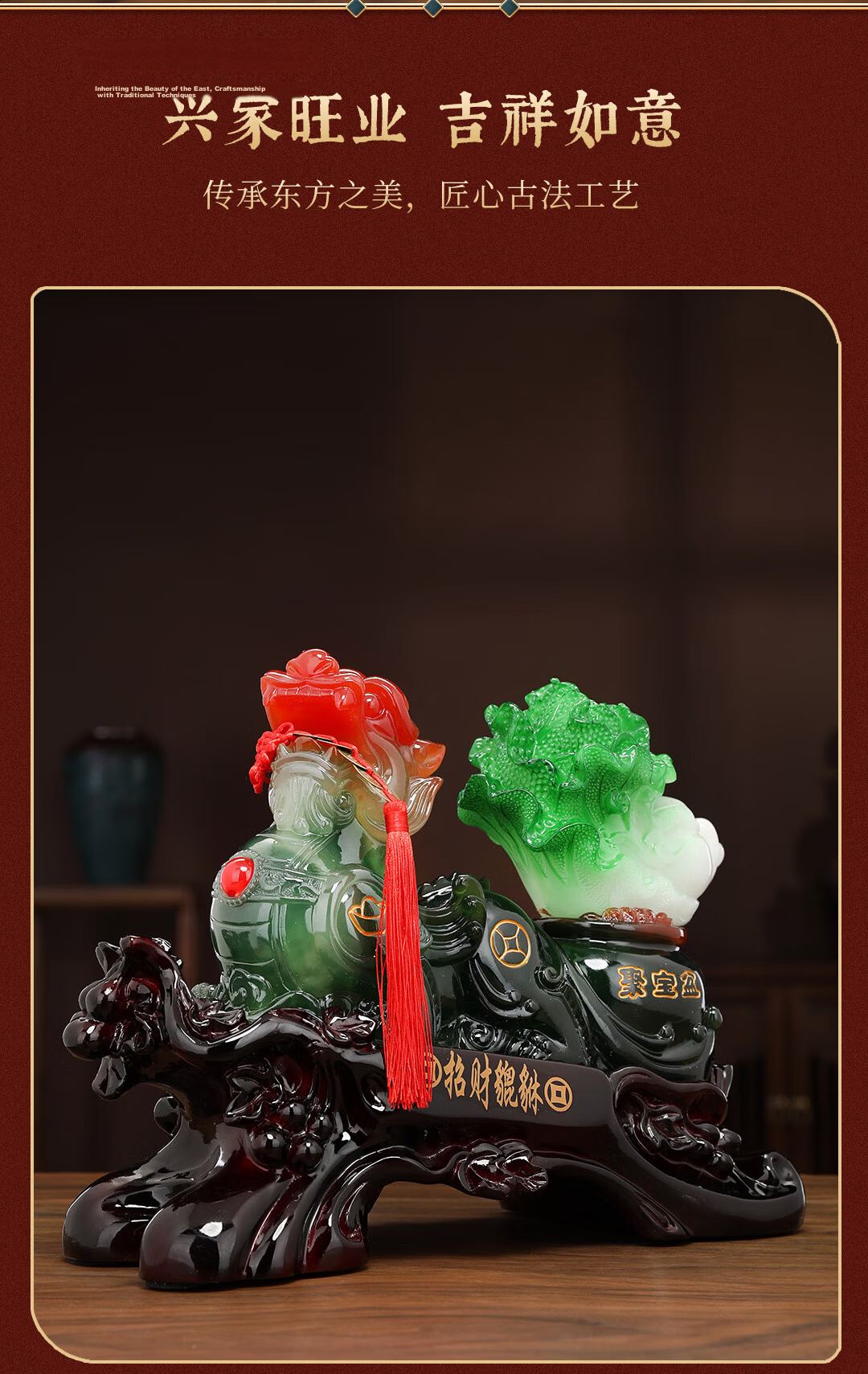 Heshengtang Cabbage Figurine Wealth Bowl Ornament High-End Grand Opening Gift Housewarming Decoration Office Living Room Entryway Decor 2