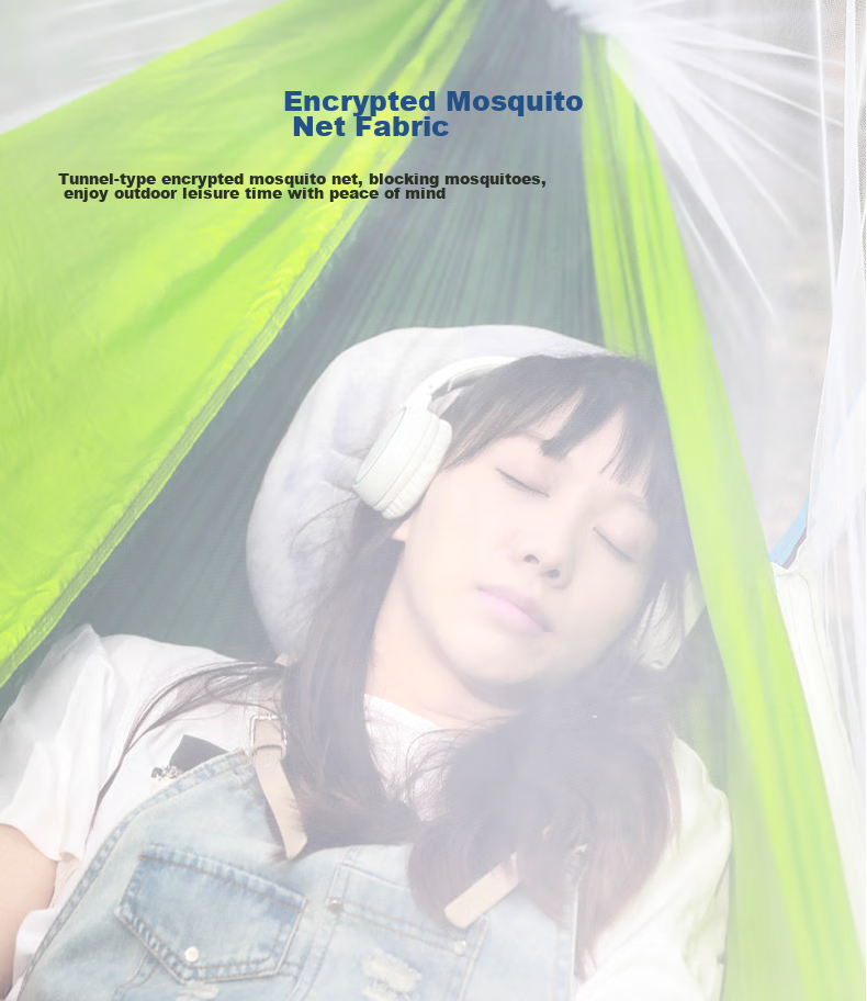 Yonglebao New Single Mosquito Net Hammock, Outdoor Anti-Mosquito And Anti-Rollover Sunshade Sleeping Bag Hammock, Dream Blue/fruit Gree 8