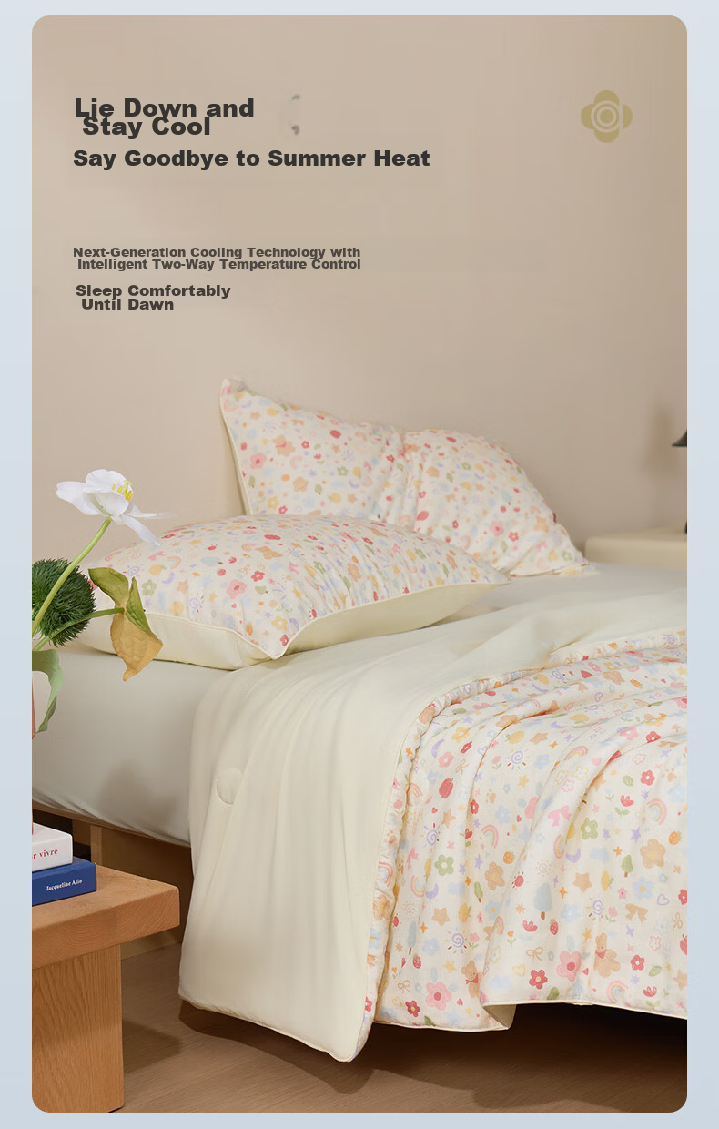 Grace Cotton Double-Layer Gauze Summer Quilt Pure Cotton Machine Washable Thin Air Conditioning Blanket Beautiful Mood 200cm*230cm 5