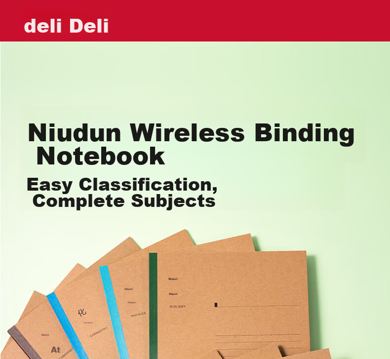 Deli English Homework Subject Notebook Bull Shield Wireless Binding 10-Pack (40 Sheets per Notebook) WB540-A 1
