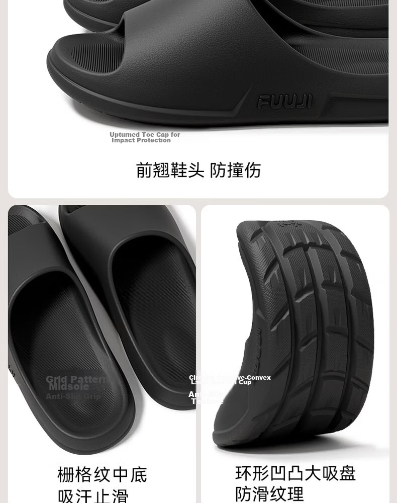 FUUJI Anti-Slip Odor-Resistant Silent Bathroom Indoor Outdoor Thick-Soled Slippers FJ8716 Yellow Size 39-40 13