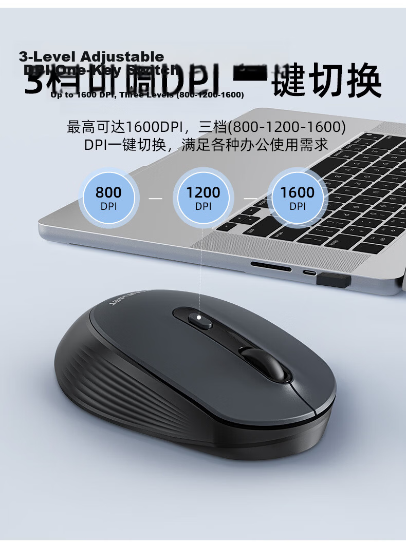Founder Wireless Mouse 2.4G Lightweight Silent Click Small Hand Portable Office Mouse for Women Laptop Desktop All-in-One Computer Mouse W255 Black 4