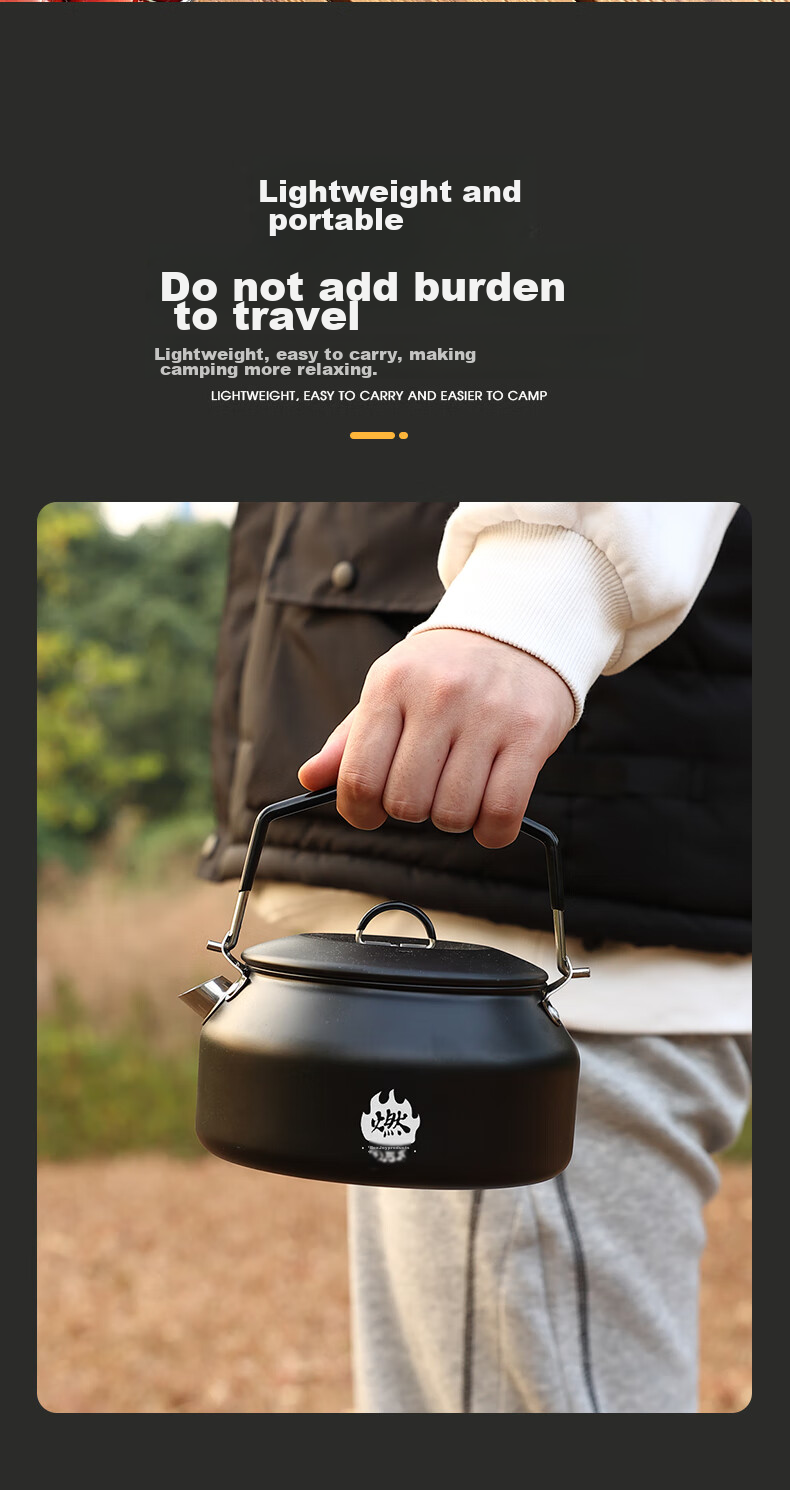 Jinyu Outdoor Kettle, Camping Water Kettle, Picnic Equipment, Stainless Steel Tea Pot, Portable Stove, Camping Water Boiler 10