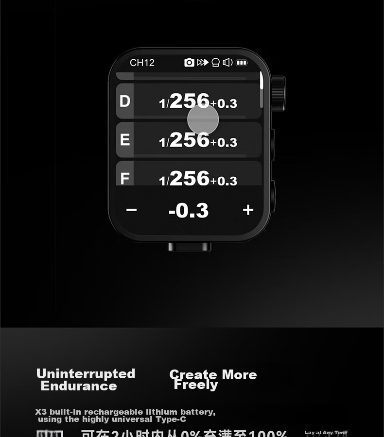 Godox Godox X3-C Canon Wireless Flash Trigger TTL Auto Metering High-Speed Sync Lithium Battery Outdoor Photography Touchscreen Control 9