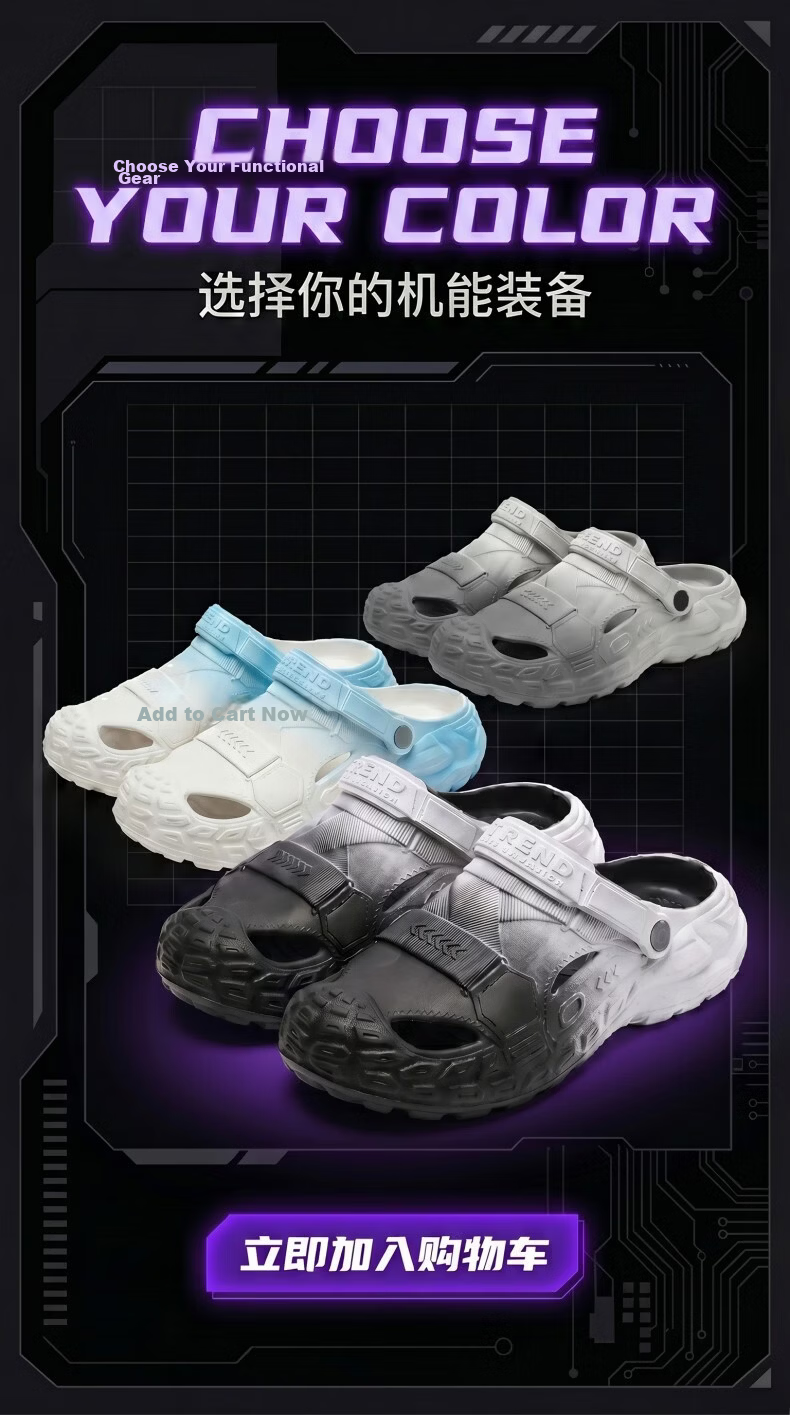 HIPANDA Men's Non-Slip EVA Hole Shoes Thick Sole Height Increasing Breathable Comfortable Open Toe Beach Driving Sandals 12