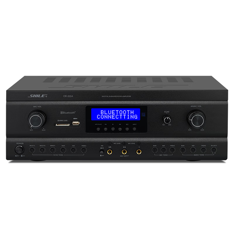 SHILE OK-555A Amplifier, Optical And Coaxial Input, Bluetooth, Recording Function, Anti-Loudness, High-Fidelity Karaoke Amplifier, 250W