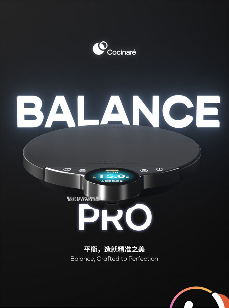 Cocinare Smart Coffee Electronic Scale BALANCE Pro with App and Color Screen, Manual Brew Coffee Scale Timer, Silver 1