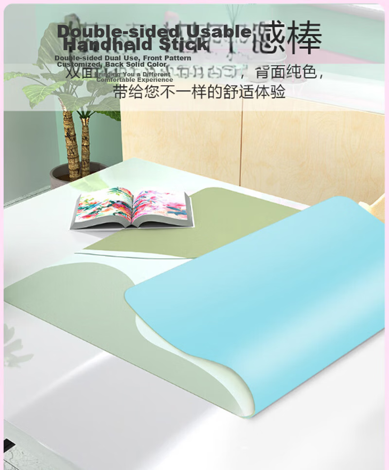 Juyingfeng Large Leather Mouse Pad Odorless Waterproof Oil-Resistant Wash-Free Dining Mat Luxury Minimalist Ins Style Custom Printed Desk Pad 900*420*2mm Milk Powder Small Flower 5