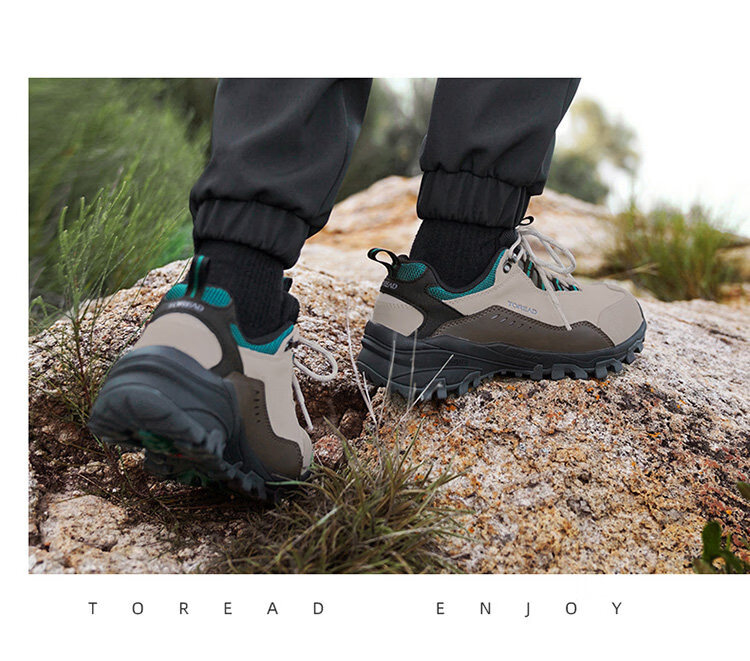 Toread Expedition Hiking Shoes Ultra-Light Mountaineering Shoes Outdoor Water-Repellent Non-Slip Sports Shoes Beige/Gray Women Size 38 22