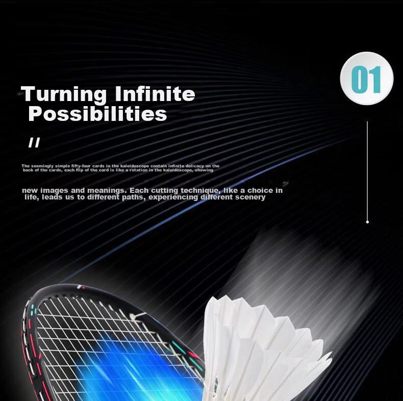 Li-Ning Badminton Racket, Single Racket, Thunder Small Steel Cannon, Pearl White, Lightweight, Offensive, Full Carbon Fiber, 5U Unstrung Racket 7