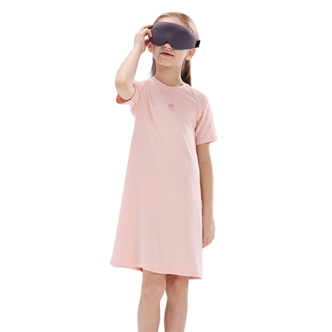 Hinos Baby Sleepwear, Spring And Summer Thin Soft Sweat-Wicking Quick-Dry Short Sleeve Children's Air Conditioning Clothing, Pink And Blue, Size 90