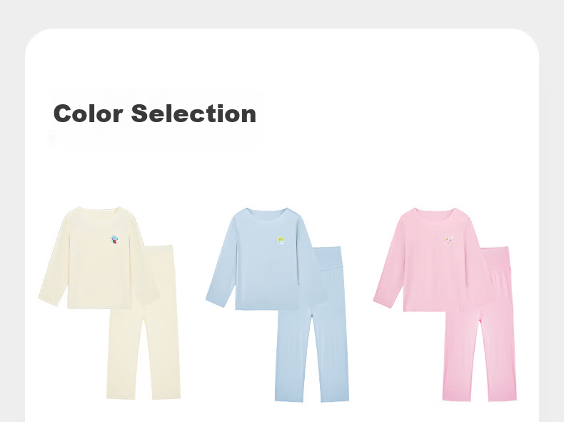 Babycare Camellia Children's Homewear Spring Summer Modal Lightweight Pajama Set Shell White 130 44