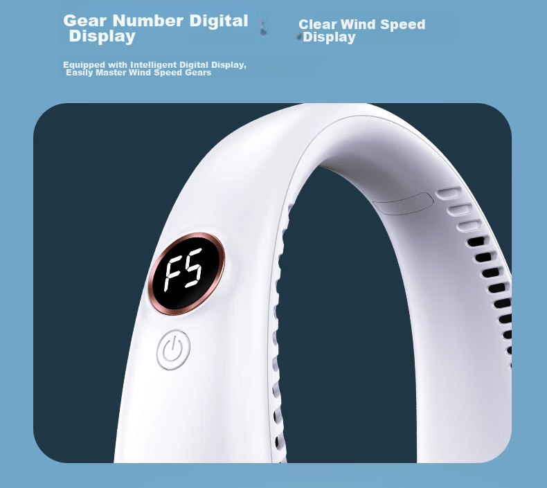 Kalai'ao Neck Hanging Portable USB Rechargeable Mini Fan 1800mAh White 7