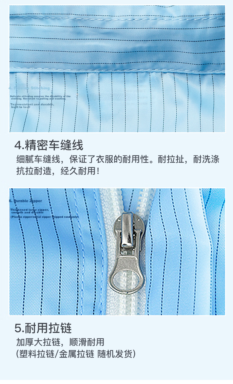HANYANGCLEAN Anti-Static Coverall Cleanroom Suit Dustproof Paint Protective Workshop Workwear White 3XL 10