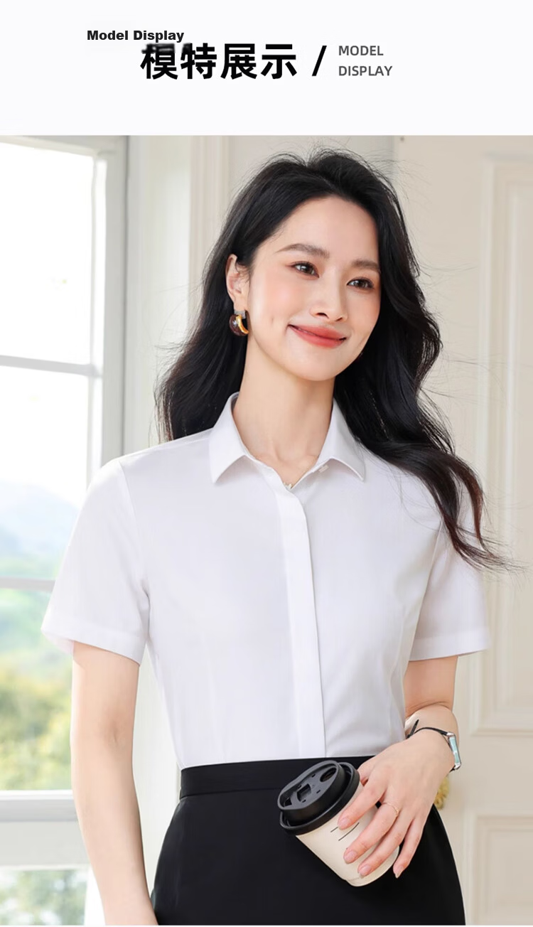 Ziyouxi White Blouse for Women, Spring And Autumn Formal Short-Sleeve Shirt for Interviews And Commuting, French-Style Square Collar Long-Sleeve Top 11