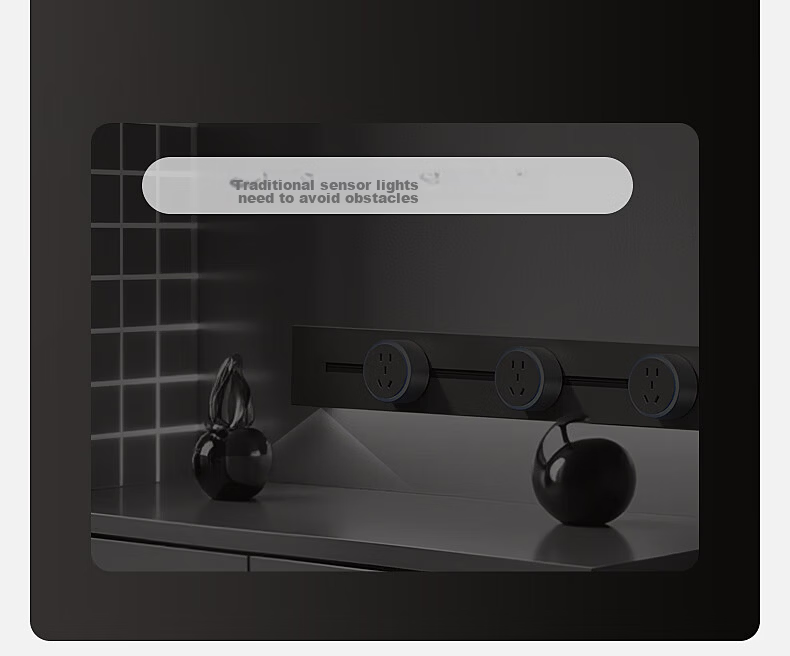 International Electric Glass Panel Acrylic Track Socket Adapter with LED Ambient Light Large Five-Hole Adapter Blue Light Black Five-Hole Adapter*1 Black 9