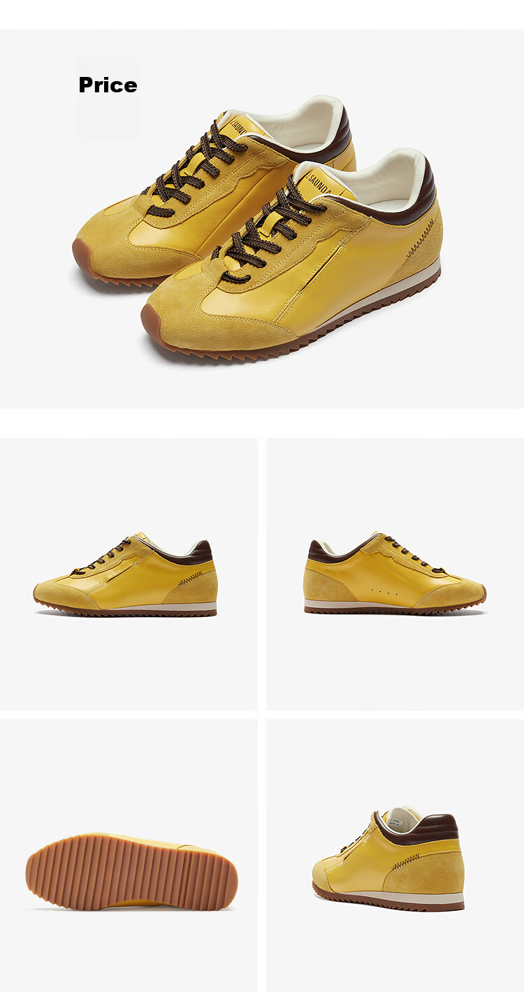 Le Saunda Meteor Dance Genuine Leather Casual Sports Height-Increasing Agan Training Shoes Women 19101 Cream White OWL 36 14