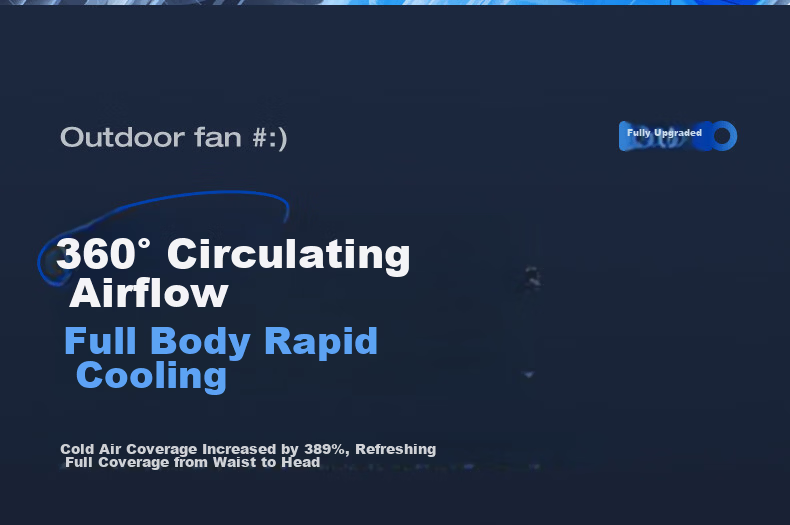 Portable Waist Hanging Dog Fan Personal Cooling Device Small Fan Outdoor Construction Work High Power Long Battery Life Rechargeable Clip-On Waist Neck Hanging Air Conditioner Fan 11