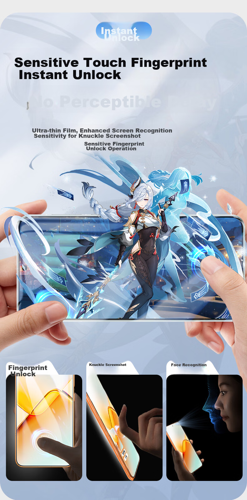 Langling [2-Pack] Tempered Glass Screen Protector for Honor Play6T, Full Coverage, HD Anti-Fingerprint, Shockproof Ultra Clear Mobile Phone Protective Film 4