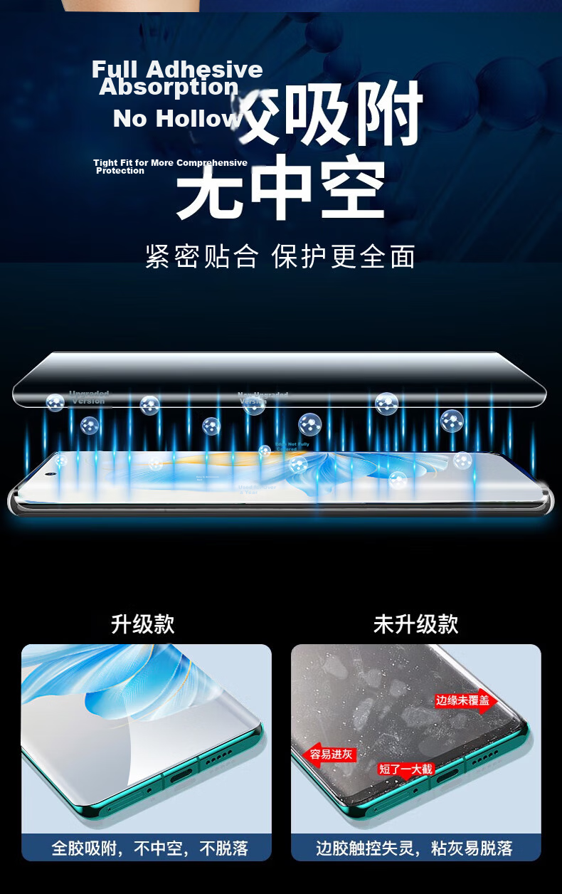 Smorss Honor 100 Full Adhesive Tempered Glass Screen Protector Ultra-Thin HD Anti-Fingerprint Full Coverage Curved Glass Film for Honor 100 Smartphone 10