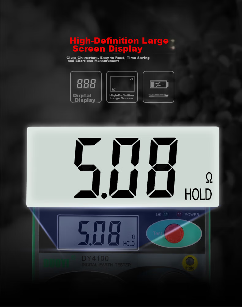 Duoyi DY4100 Digital Ground Resistance Tester High-Precision Electronic Earth Tester Outdoor Lightning Protection Ground Resistance Meter 7