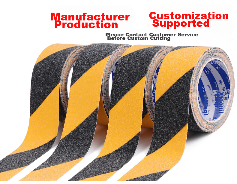 Mileqi Self-Adhesive Frosted Tape Black Yellow Warning Tape Step Anti-Slip Waterproof Abrasive Tape Stair Anti-Slip Strip 50mm*5m - Black Yellow [3 Rolls] 7