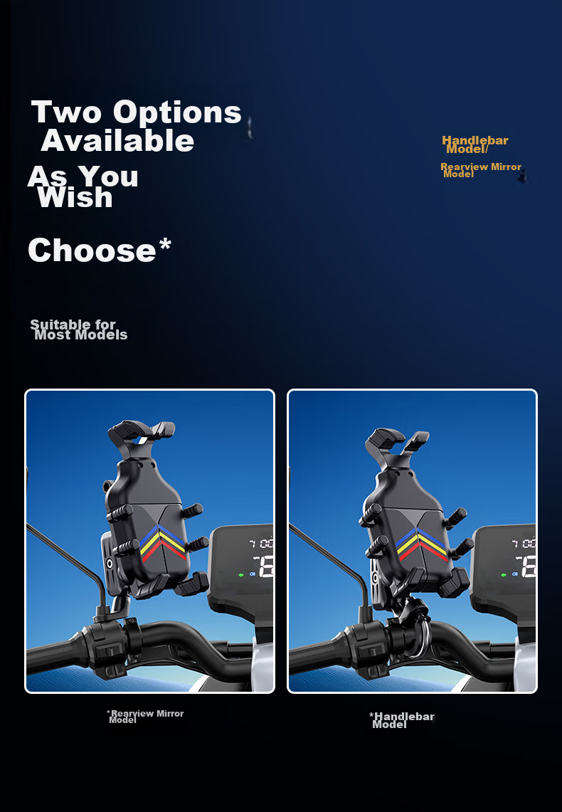 Puji Rice Electric Vehicle Phone Holder Motorcycle Delivery Rider Mobile Phone Bracket Scooter Electric Bike Navigation Mount Cycling Equipment Universal 9