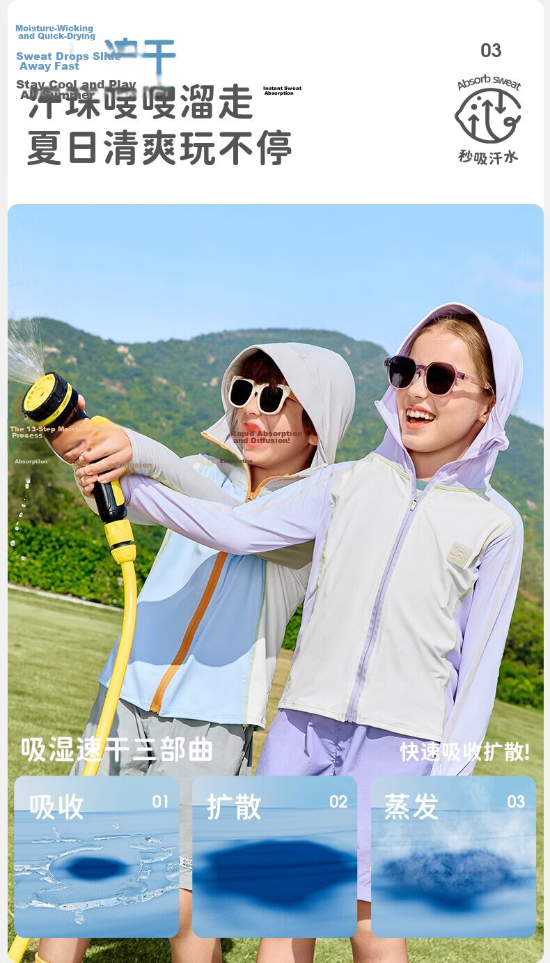 Lemonkid Kids UV Protection Jacket Boys Girls Lightweight Breathable Outdoor Sun Protection Coat 8