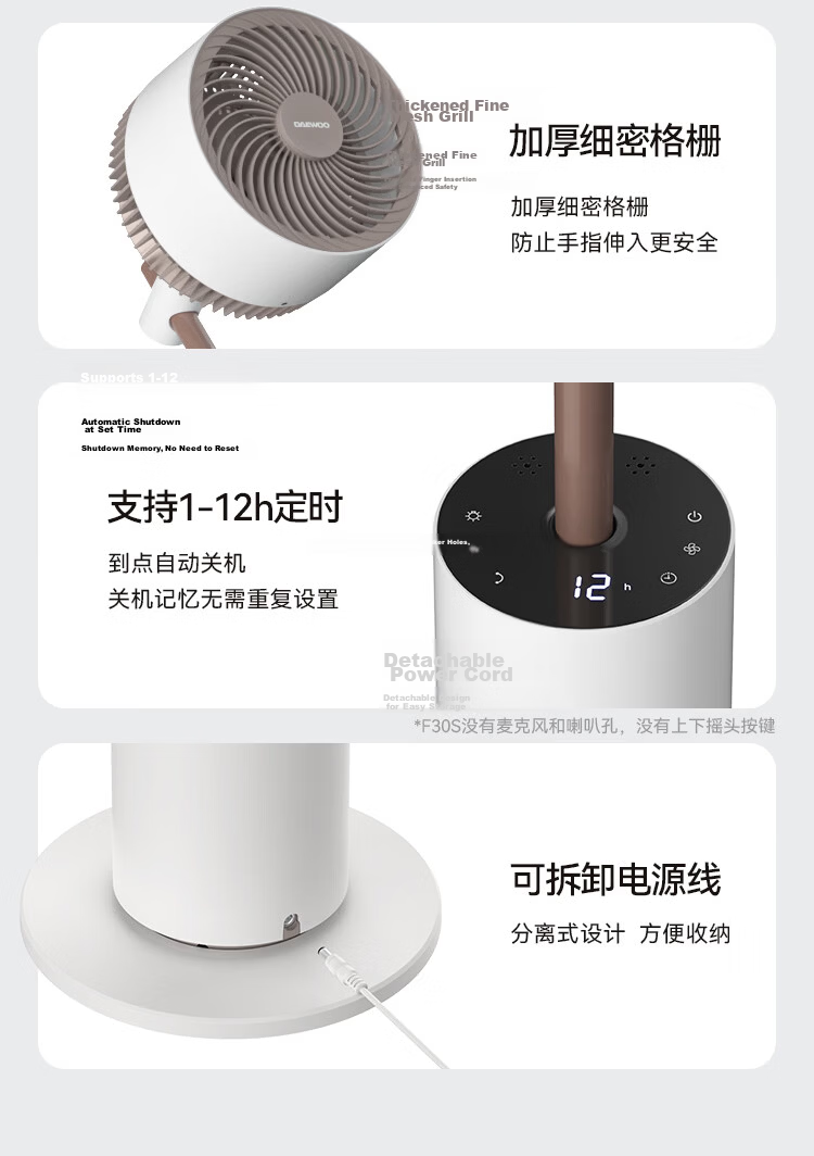 DAEWOO [Plasma Formaldehyde Removal] Smart Voice Air Circulation Electric Fan, Ambient Night Light, Purification And Disinfection Floor Fan with Variable Frequency, F47 Mid-Autumn Festival Gift 28