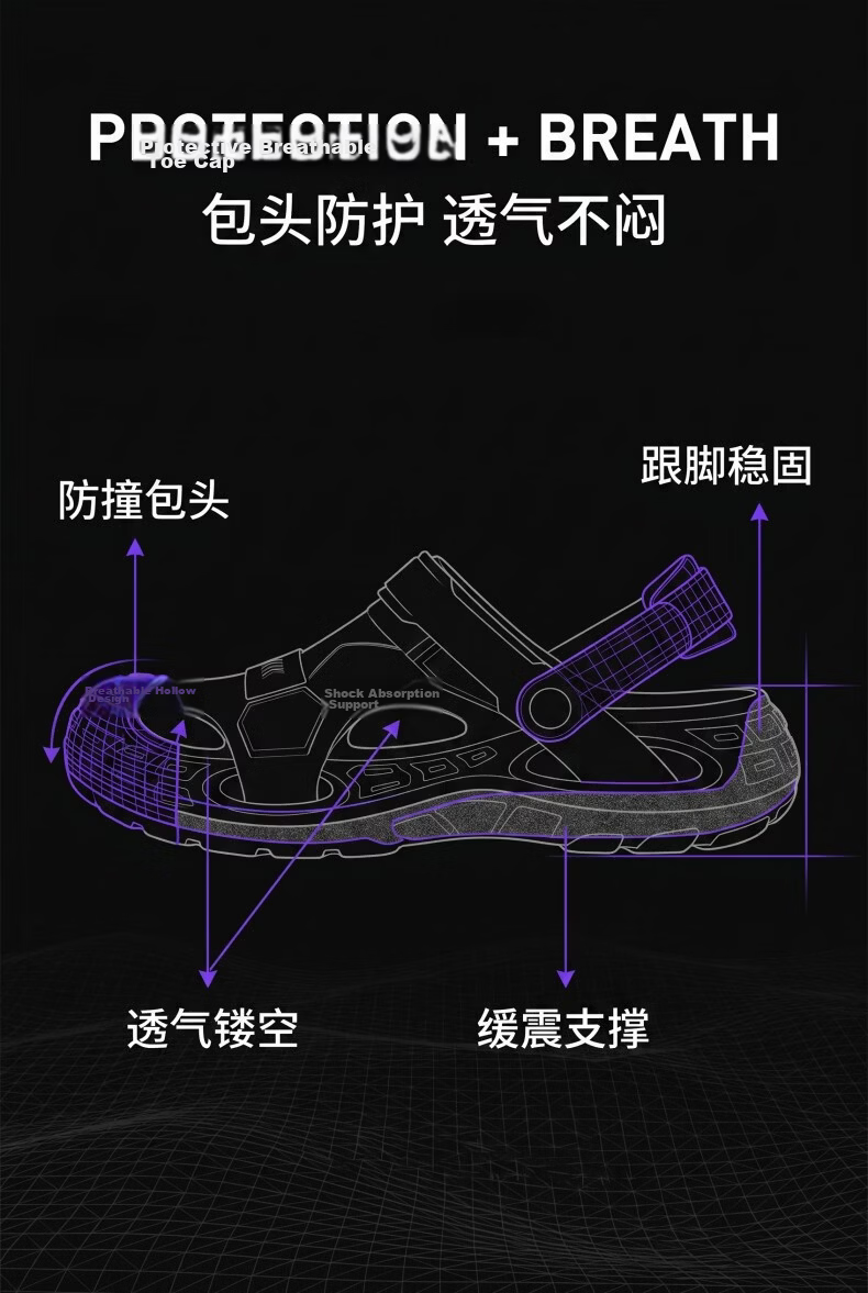 HIPANDA Men's Non-Slip EVA Hole Shoes Thick Sole Height Increasing Breathable Comfortable Open Toe Beach Driving Sandals 7