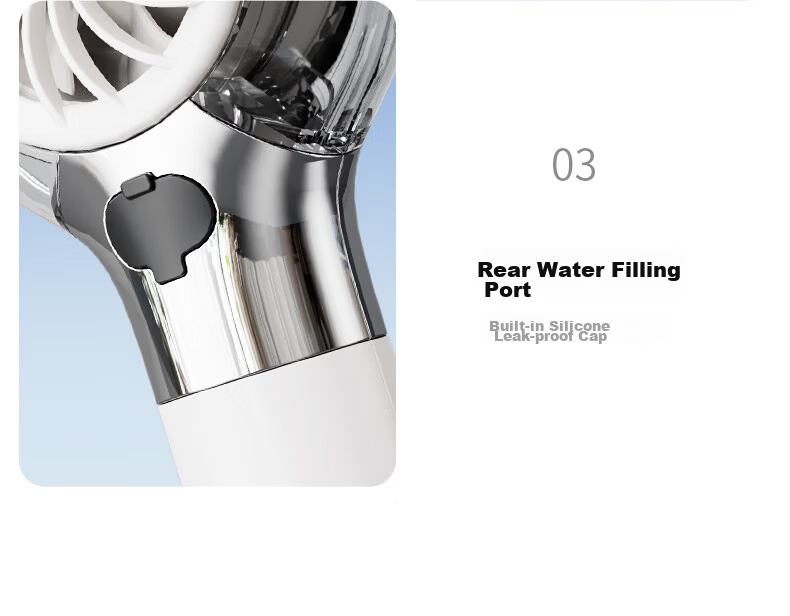 AUX Handheld Portable Mist Fan Long Battery Life Office Outdoor High Power USB Mini Rechargeable Fan 24