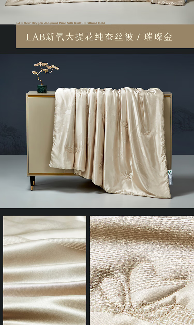 Mengjie Home Textiles [70th Anniversary] 100% Silk Summer Quilt Cooling Washable Air Conditioning Quilt 248x248cm Filling 500g 11