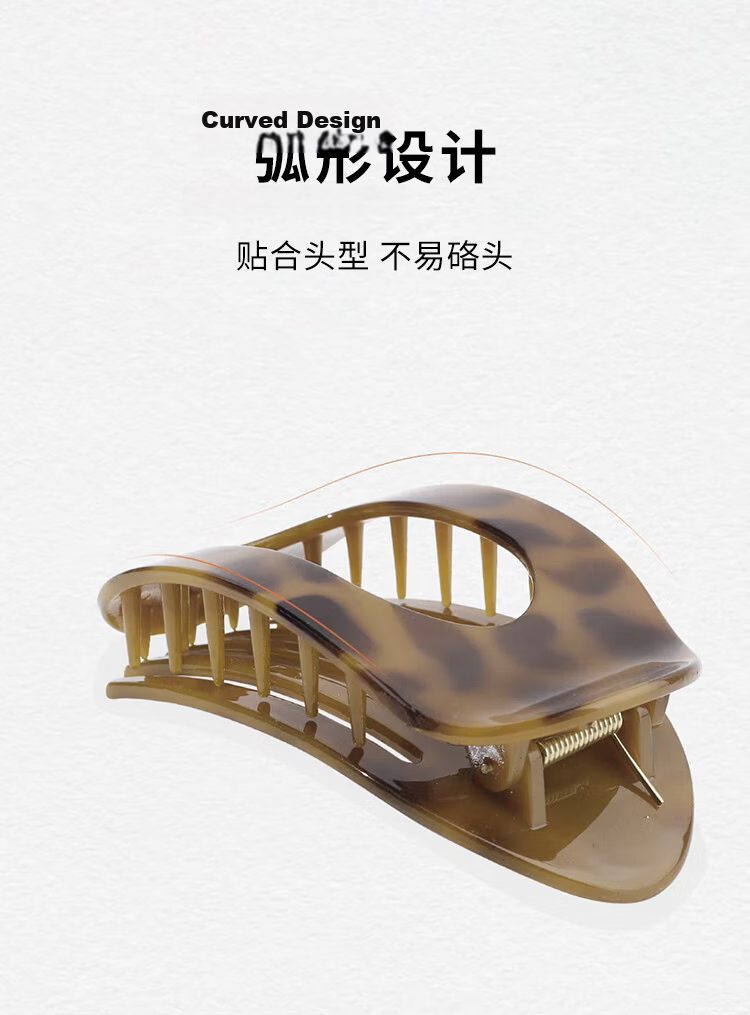 Meifuyu Curved Abalone Hair Claw Tortoiseshell Straight Duckbill Hair Clip Flat Bun Hairpin MF8292 4