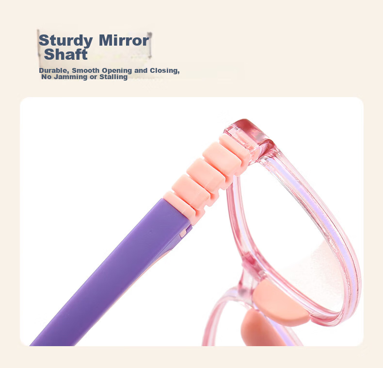 Liangshihui Blue Light Blocking Glasses for Kids Anti-Radiation Anti-Fatigue Myopia Prevention Online Class Protective Eyewear Pink Frame Purple Temples 8
