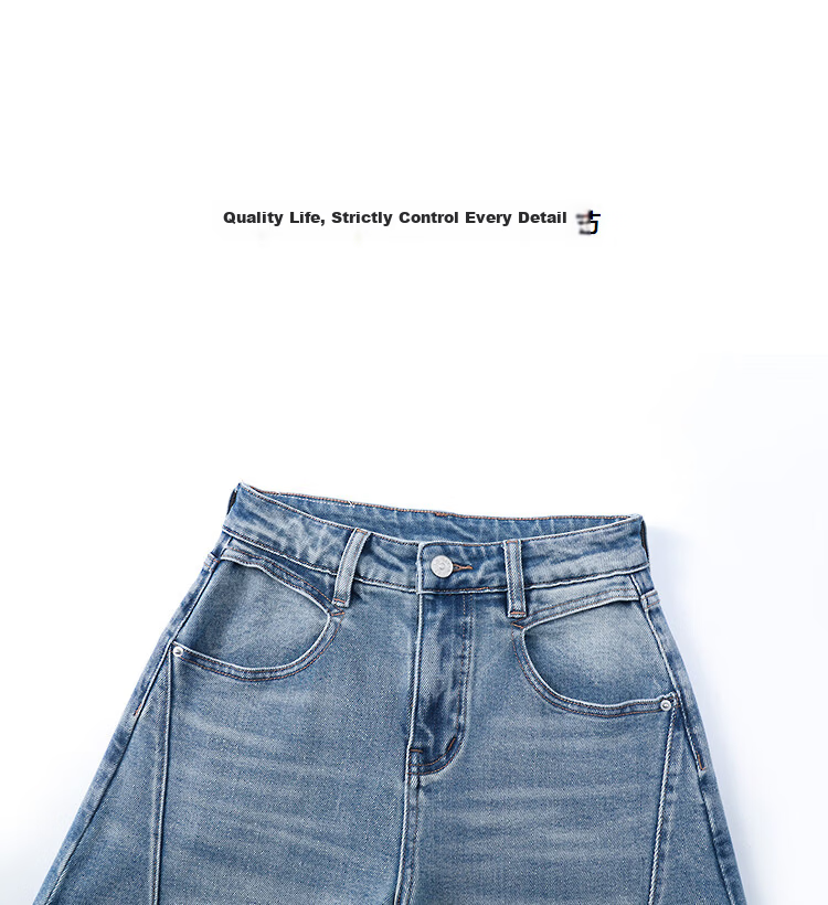 Demana [Cloud Cotton] Spring Curved Blade Pants Urban High-Waist 3D Seam Distressed Loose Fit Jeans for Women Premium Style 12
