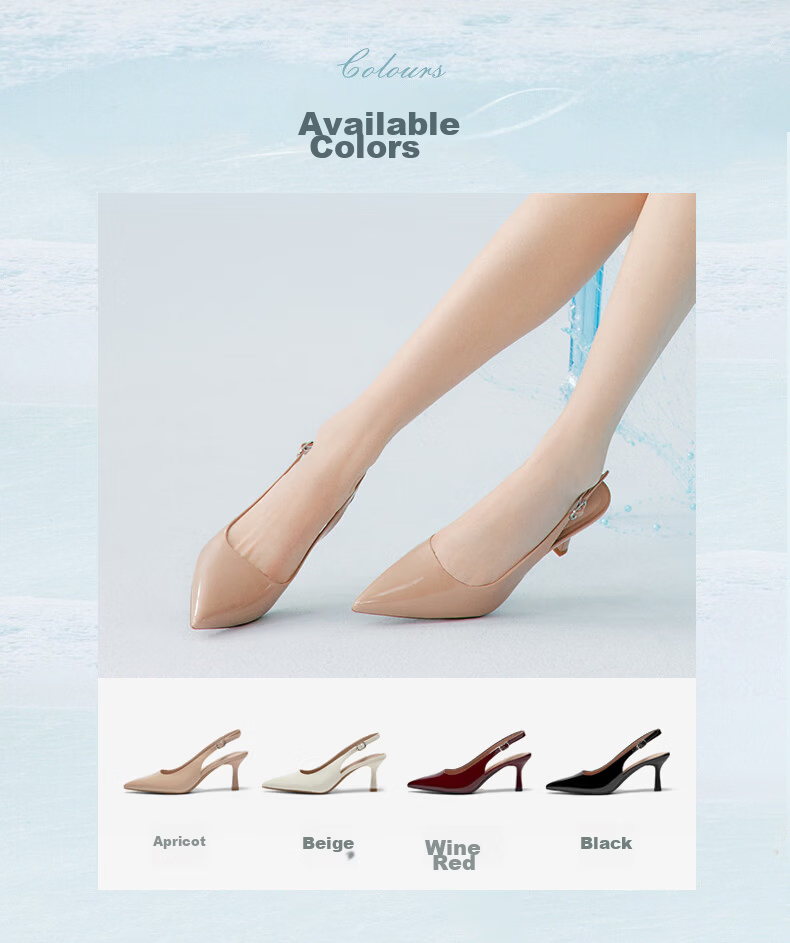 BASTO Elegant Nude Pointed Toe Stiletto High Heel Backless Sandals CU712BH6 6