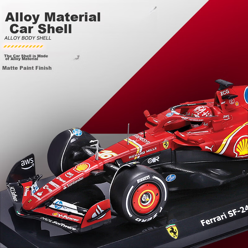 Bburago 1:24 F1 Ferrari SF24 Leclerc No.16 Deluxe Edition Diecast Car Model 3