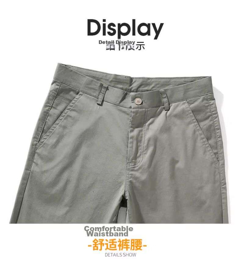 Playboy Summer Lightweight Men's Casual Pants Pure Cotton Loose Straight-Leg New Trendy Brand Versatile Stretch Trousers for Men 26
