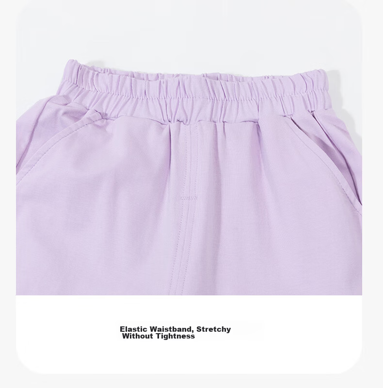 Beibeiyi Cooling T-Shirt Set Summer New Girls Breathable Short Sleeve Casual Mosquito-Repellent Long Pants Set Candy Purple 130 13