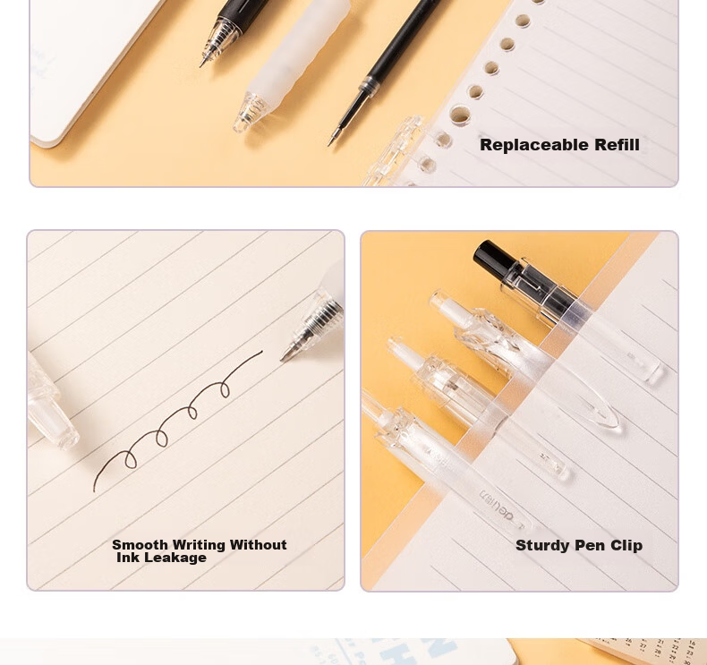 Deli Quick-Drying Retractable Exam Gel Pen, 0.5mm ST Tip, Student Practice Pen, Exam Pen, Special for Exam Preparation And Testing, Black, 12 Pens/box V5 12