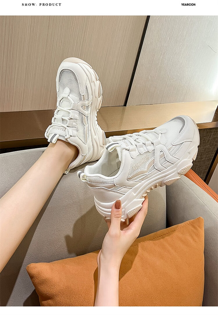 Yierkang Women's Shoes, Autumn Mesh Breathable Dad Shoes, Thick-Soled Height-Increasing Casual Sneakers, Lightweight Versatile Running Shoes for Wome 14