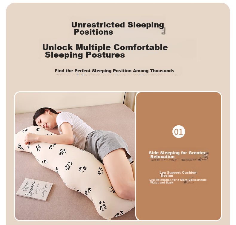 Grace Pure Cotton Class A Seahorse Leg-Hugging Body Pillow Side Sleeping Pillow Maternity Long Bolster Large Adult Cushion Extra Large 13