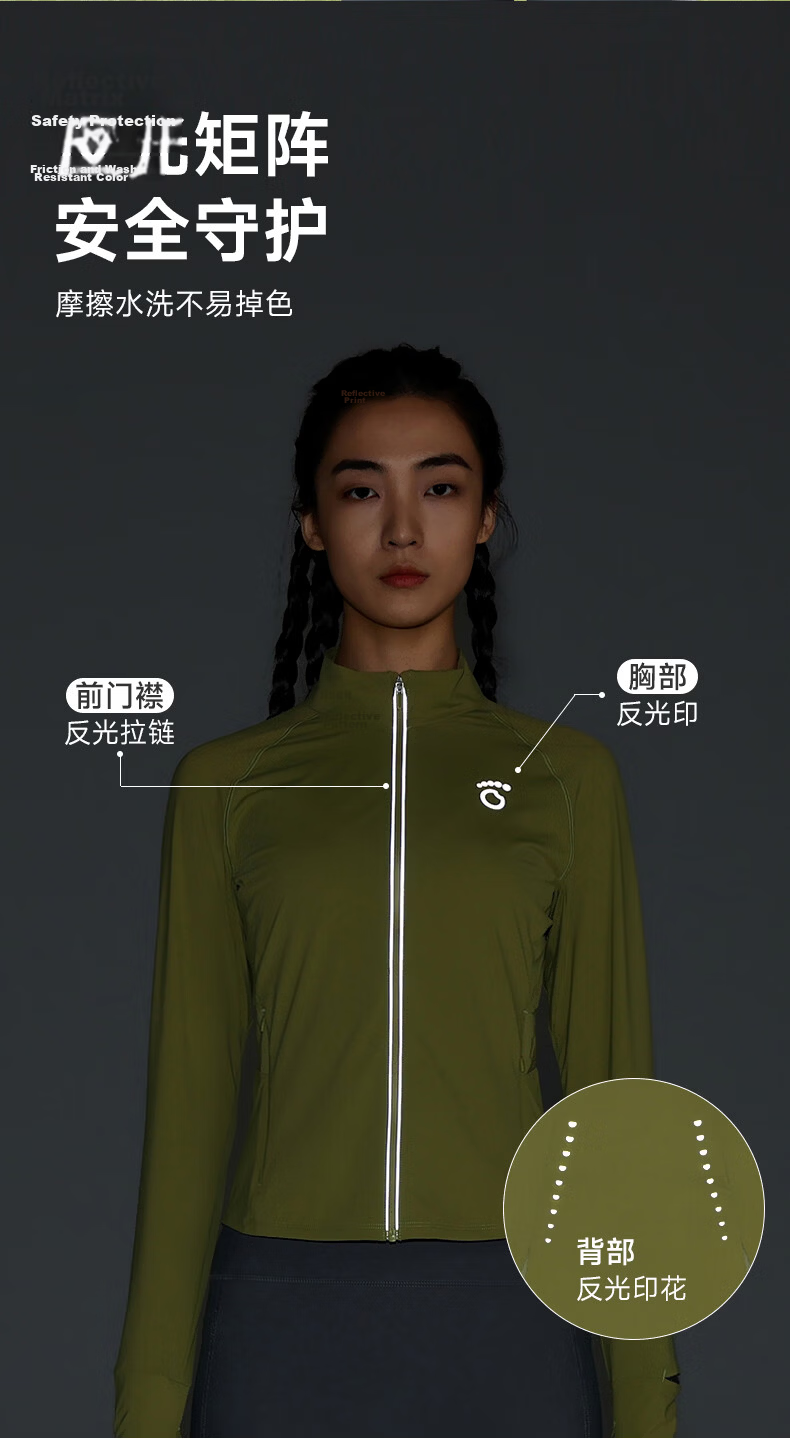 Macondo Women's Knitted Zip-up Jacket 6th Generation 3A Antibacterial Sun Protection Cooling Running Training Sports Jacket Black M 4