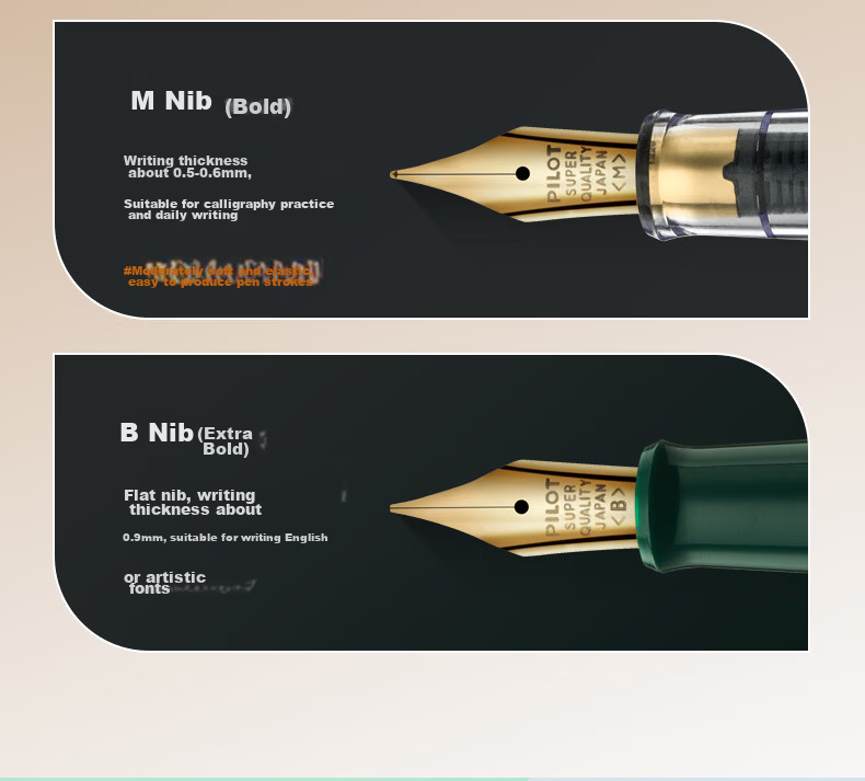 PILOT 78G Fountain Pen for Elementary School Students Grades 3-6, Calligraphy Practice, Adult High-Quality Signature Pen, Stationery Gift Box Set, Vintage Series, Green M Nib 9