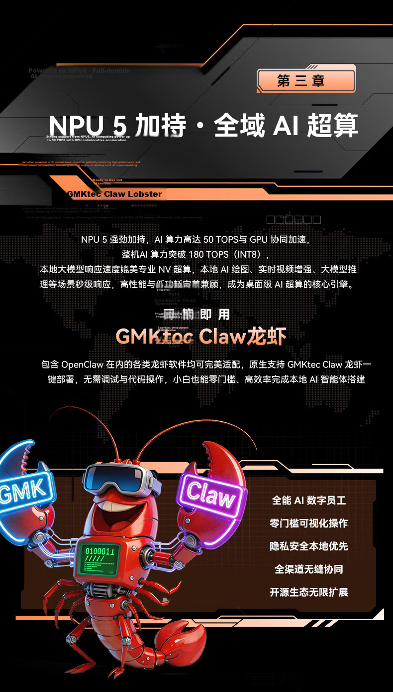 GMK EVO-T2S Core Ultra X7 358H 64GB+2TB Mini Office Business Gaming PC OpenClaw Xiaolongxia Deployment 6