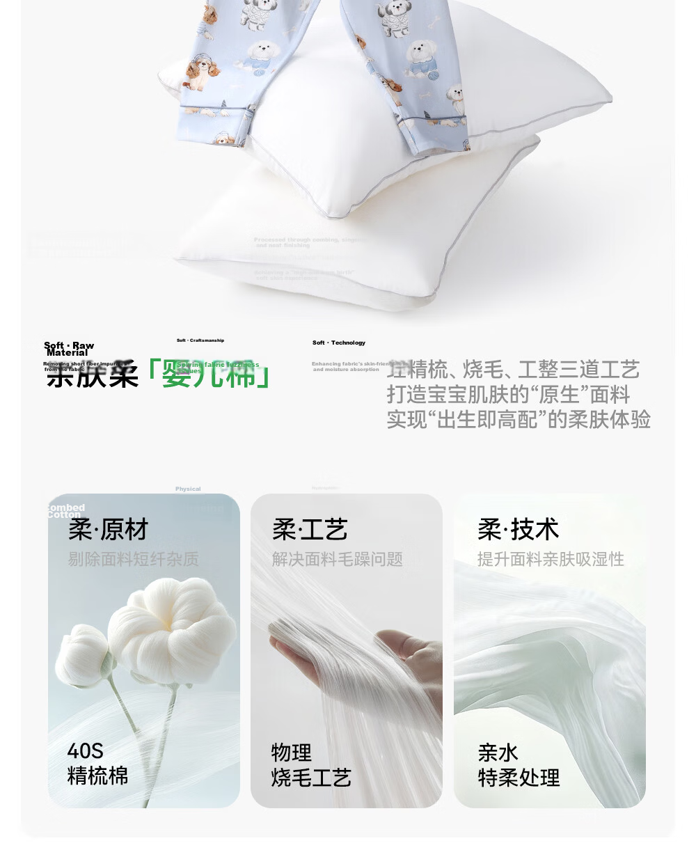 Betis Baby Clothes Boys and Girls Four Seasons Lightweight Breathable Homewear Set Baby Pajamas Long Sleeve Parent-Child Outfit 11